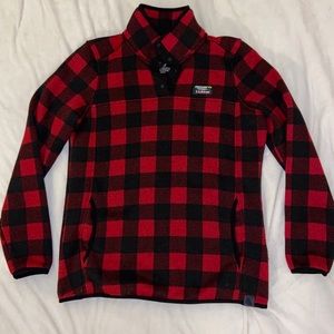 L.l. Bean plaid pull-over fleece